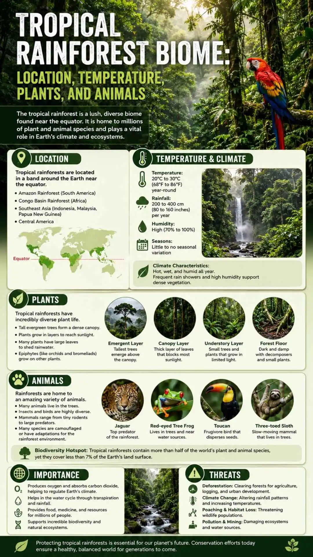 Tropical Rainforest Biome infographics