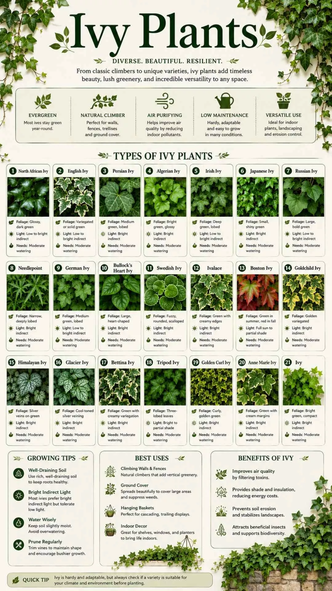 Different Types of Ivy Plants