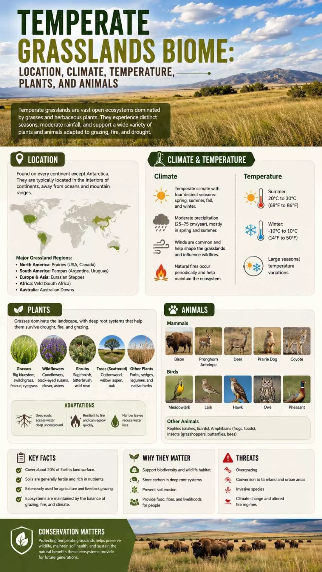 What are Temperate Grasslands