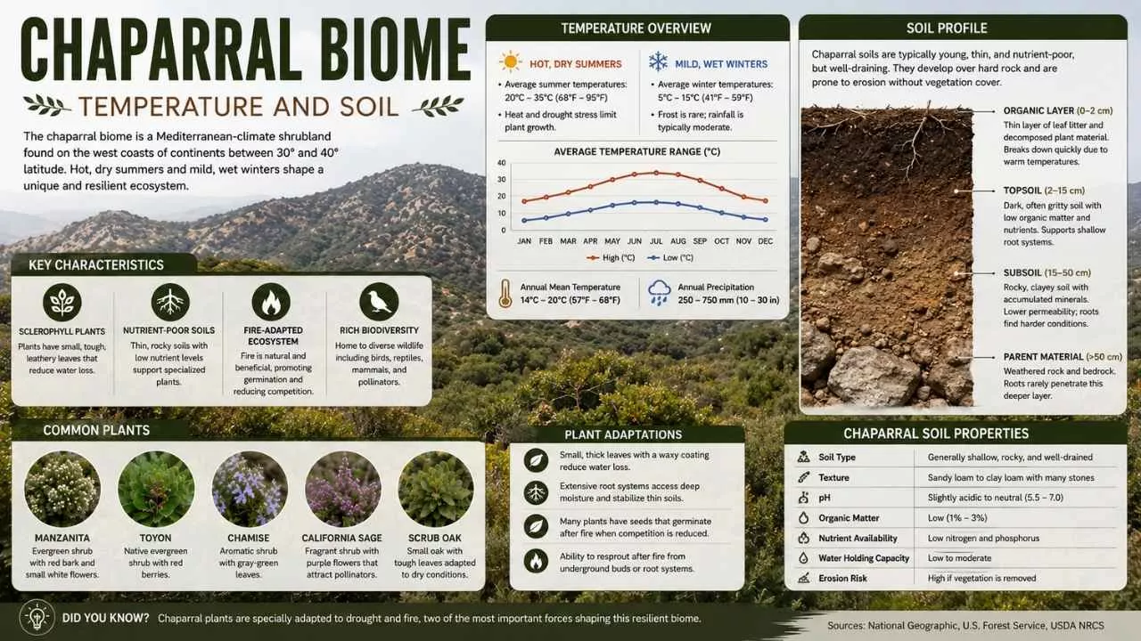 Chaparral Biome: Location, Climate, Temperature
