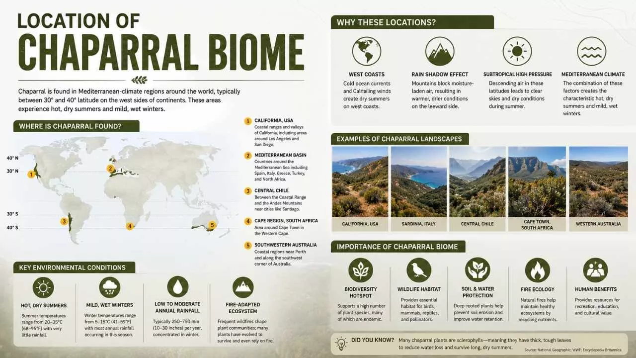 Location of Chaparral Biome