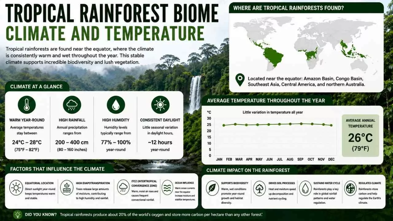 Tropical Rainforest Biome Climate and Temperature